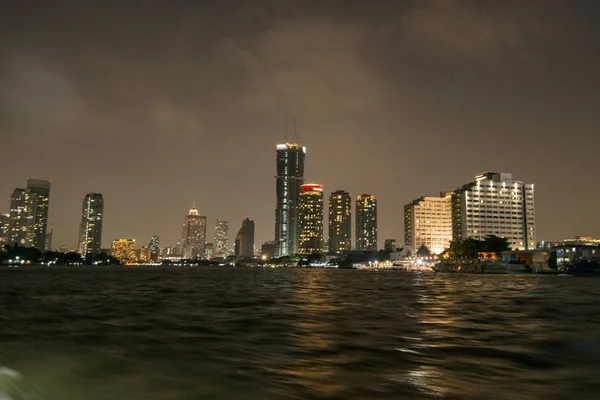 Skyline Chao Phraya River City Bangkok Thailand Таиланд Бангкок Ноябрь — стоковое фото