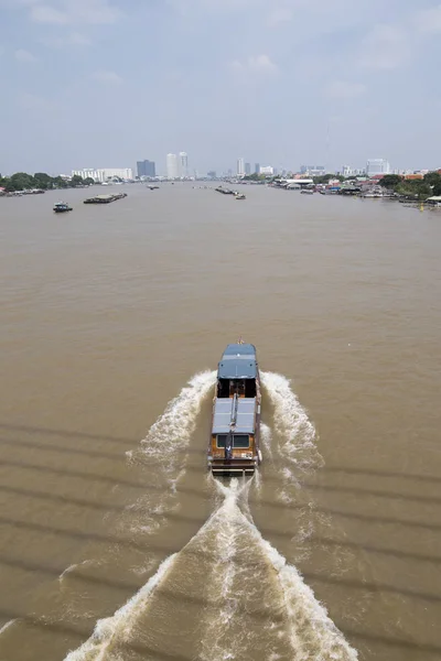 Trafic Łodzi Nad Rzeką Menam Bangkoku Tajlandii Tajlandia Bangkok Listopada — Zdjęcie stockowe