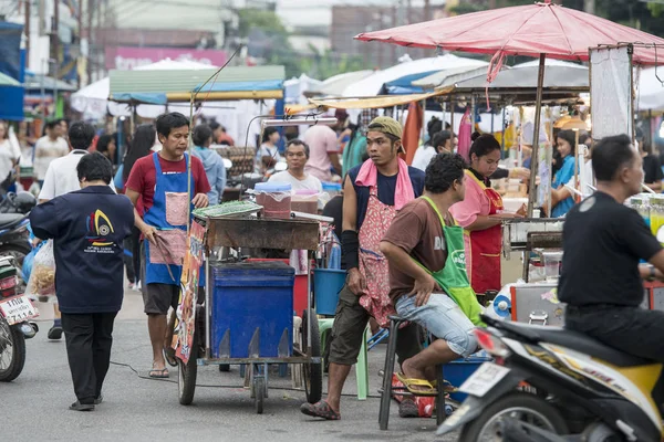 Streetmarket Phimai Phimai Provinz 空叻差在泰国 Phimai 2017年11月 — 图库照片