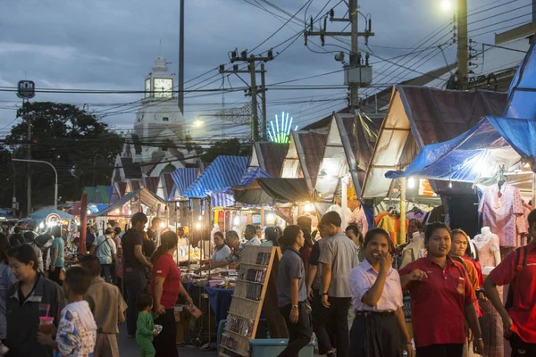 Wieża Zegarowa Streetmarket Phimai Festival Miejscowości Phimai Provinz Nakhon Ratchasima — Zdjęcie stockowe