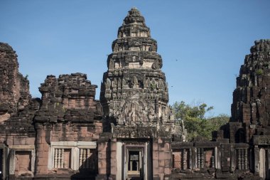 Khmer Tapınağı kalıntıları Provinz Nakhon Ratchasima Tayland Isan içinde Phimai şehir içinde Phimai Festivali'nde Phimai tarihi park. Tayland, Phimai, Kasım, 2017.