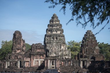 Khmer Tapınağı kalıntıları Provinz Nakhon Ratchasima Tayland Isan içinde Phimai şehir içinde Phimai Festivali'nde Phimai tarihi park. Tayland, Phimai, Kasım, 2017.