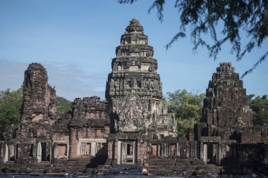 Khmer Tapınağı kalıntıları Provinz Nakhon Ratchasima Tayland Isan içinde Phimai şehir içinde Phimai Festivali'nde Phimai tarihi park. Tayland, Phimai, Kasım, 2017