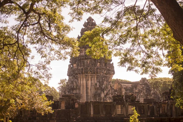Khmer Ναός Ερείπια Του Phimai Ιστορικού Πάρκου Στο Φεστιβάλ Phimai — Φωτογραφία Αρχείου