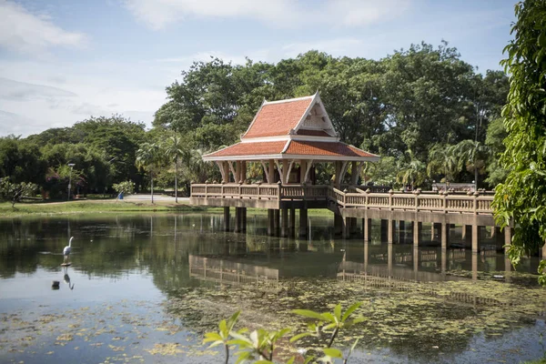 Pavillon Lake Sai Ngam Bayan Tree Town Phimai Provinz Nakhon — Stock Photo, Image