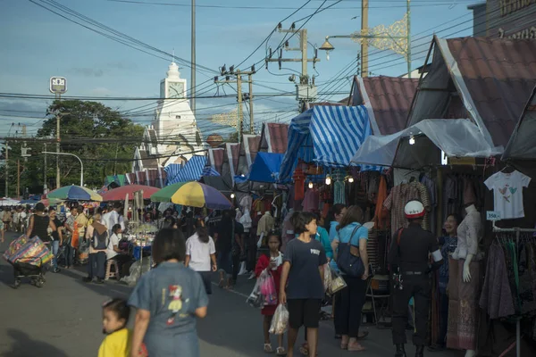 Wieża Zegarowa Streetmarket Phimai Festival Miejscowości Phimai Provinz Nakhon Ratchasima — Zdjęcie stockowe