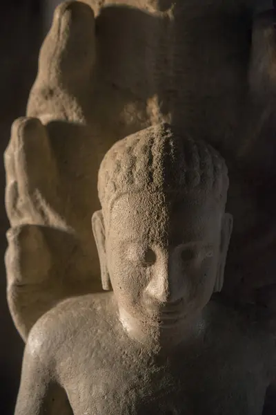 Sculpture King Jayavarman Vlll Atthe Khmer Temple Ruins Phimai Historical — Stock Photo, Image