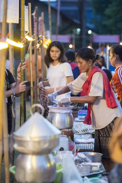 Mercato Alimentare Tradizionale Festival Phimai Nella Città Phimai Nella Provinz — Foto Stock