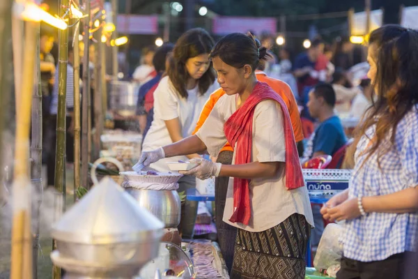 Mercato Alimentare Tradizionale Festival Phimai Nella Città Phimai Nella Provinz — Foto Stock