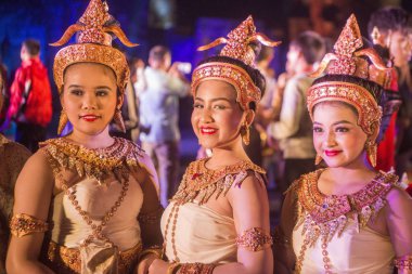 ses ve ışık gösterisi Khmer Tapınağı kalıntıları Provinz Nakhon Ratchasima Tayland Isan içinde Phimai Phimai Festivali. Tayland, Phimai, Kasım, 2017