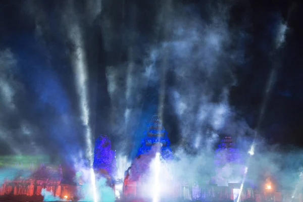 Het Geluid Licht Show Khmer Tempel Ruïnes Phimai Festival Phimai — Stockfoto