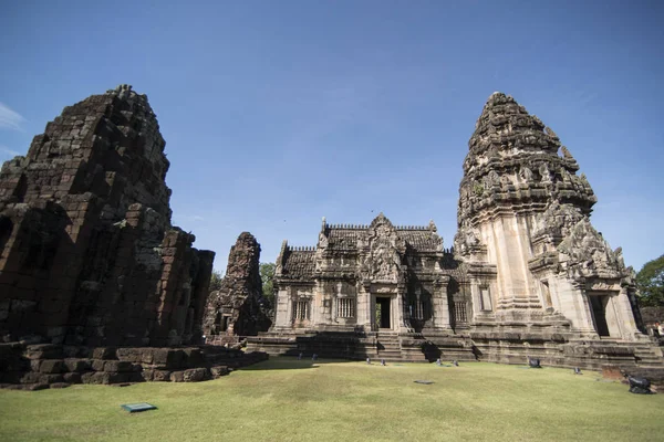 Червоних Храм Руїни Phimai Історичного Парку Фестивалі Phimai Село Phimai — стокове фото