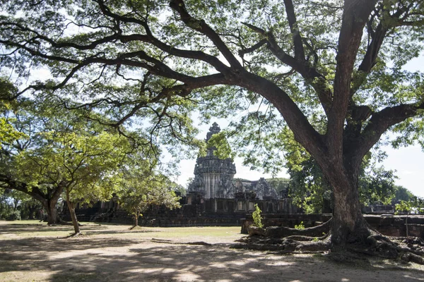 Den Khmer Templet Ruinerna Den Phimai Historical Parken Phimai Festival — Stockfoto