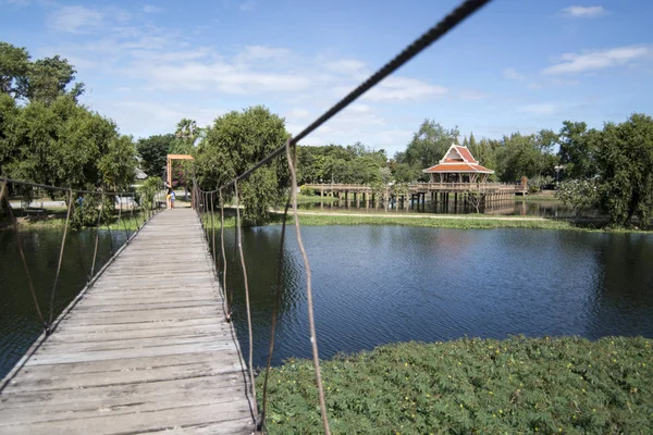 Pabellón Lago Cerca Del Árbol Sai Ngam Bayan Ciudad Phimai — Foto de Stock