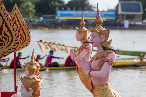 Traditional Longboat Race Khlong Chakarai River Town Phimai Provinz Nakhon — Stock Photo, Image