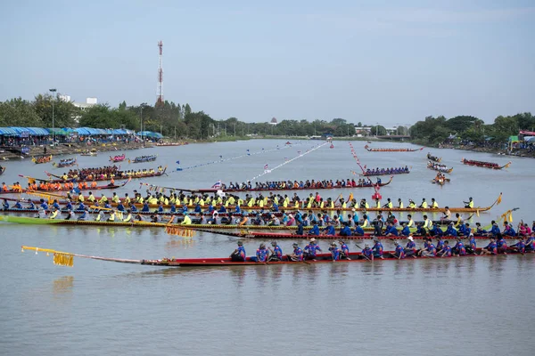 Traditionnelle Longboat Race Rivière Khlong Chakarai Dans Ville Phimai Dans — Photo