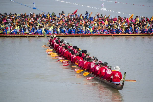 Traditionele Longboat Race Aan Khlong Chakarai Rivier Stad Van Phimai — Stockfoto