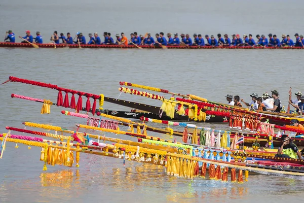 Traditionele Longboat Race Aan Khlong Chakarai Rivier Stad Van Phimai — Stockfoto