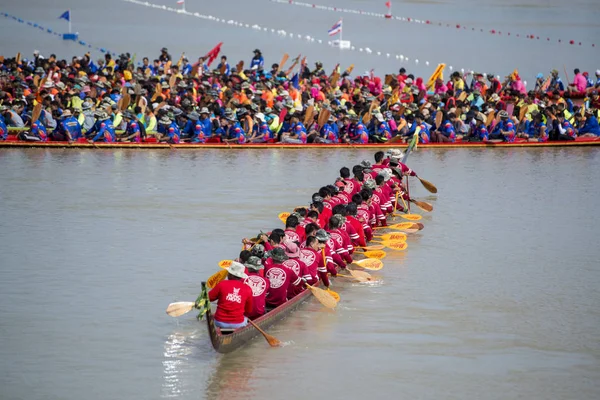 Traditionnelle Longboat Race Rivière Khlong Chakarai Dans Ville Phimai Dans — Photo