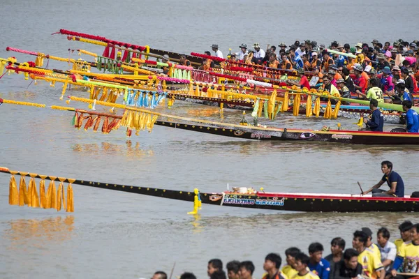 Traditionnelle Longboat Race Rivière Khlong Chakarai Dans Ville Phimai Dans — Photo