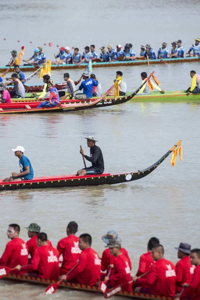 Traditionnelle Longboat Race Rivière Khlong Chakarai Dans Ville Phimai Dans — Photo