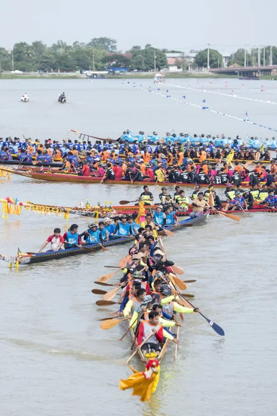 Das Traditionelle Langbootrennen Khlong Chakarai Fluss Der Stadt Phimai Der — Stockfoto
