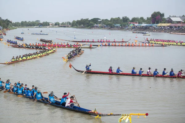 Das Traditionelle Langbootrennen Khlong Chakarai Fluss Der Stadt Phimai Der — Stockfoto