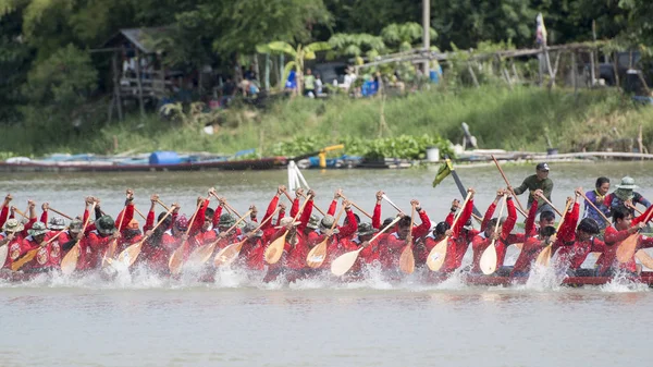 Tradizionale Longboat Race Presso Fiume Khlong Chakarai Nella Città Phimai — Foto Stock