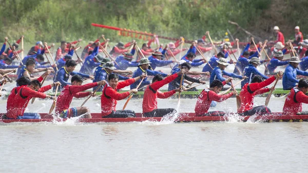 Das Traditionelle Langbootrennen Khlong Chakarai Fluss Der Stadt Phimai Der — Stockfoto