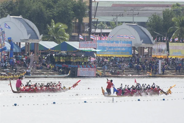 Tradicional Corrida Longboat Rio Khlong Chakarai Cidade Phimai Província Nakhon — Fotografia de Stock