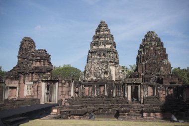 Khmer Tapınağı kalıntıları Provinz Nakhon Ratchasima Tayland Isan içinde Phimai şehir içinde Phimai Festivali'nde Phimai tarihi park. Tayland, Phimai, Kasım, 2017