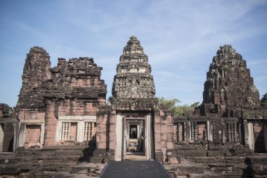 Khmer Tapınağı kalıntıları Provinz Nakhon Ratchasima Tayland Isan içinde Phimai şehir içinde Phimai Festivali'nde Phimai tarihi park. Tayland, Phimai, Kasım, 2017