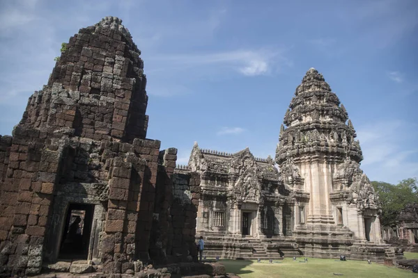 Khmerské Chrám Ruiny Phimai Historický Park Festivalu Phimai Městě Phimai — Stock fotografie