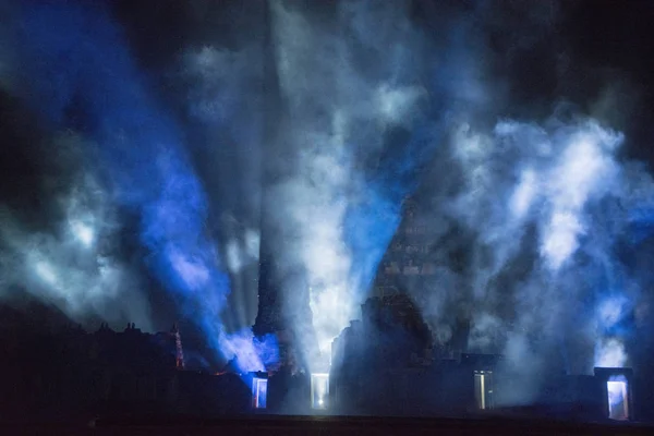 Den Ljud Och Ljusshow Vid Khmer Tempelruinerna Phimai Festival Phimai — Stockfoto