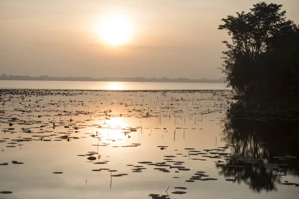 Paisaje Del Embalse Hua Talat Sur Ciudad Buriram Provincia Buri — Foto de Stock