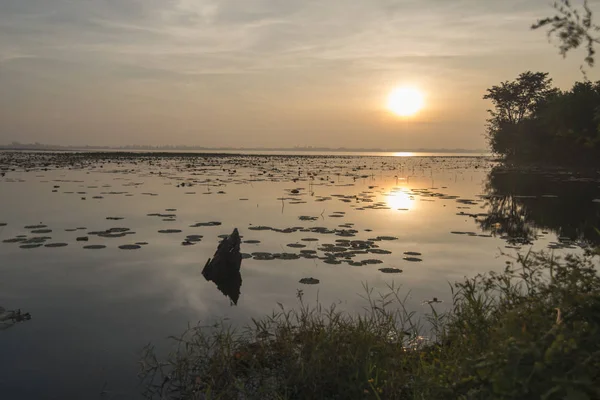 Paisaje Del Embalse Hua Talat Sur Ciudad Buriram Provincia Buri — Foto de Stock