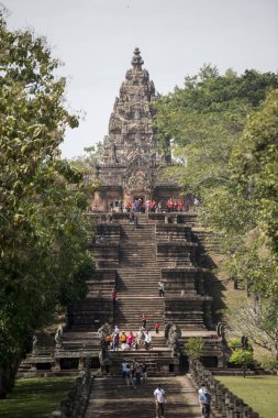 khmer Phanom basamak Historical Park Isan kuzeydoğu Tayland Buri Ram il Tapınağı kalıntıları. Tayland, Buriram, Kasım, 2017.
