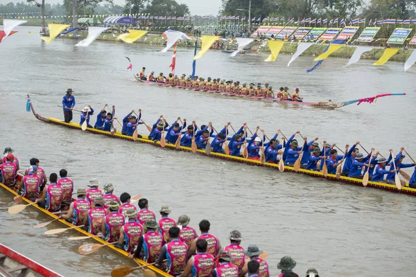 Traditionnelle Longboat Race Rivière Mun Ville Satuek Nord Ville Buri — Photo