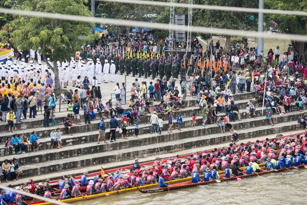 Tradicional Longboat Race Rio Mun Cidade Satuek Norte Cidade Buri — Fotografia de Stock
