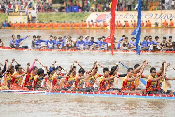 Tradicional Longboat Race Rio Mun Cidade Satuek Norte Cidade Buri — Fotografia de Stock