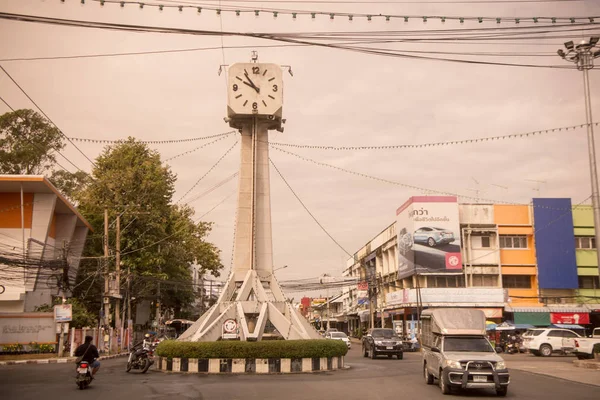 Věž Hodinami Centru Města Buriram Provincii Buri Ram Isan Severovýchodním — Stock fotografie