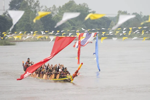 Tradititional Longboat Race Mun River Town Satuek North City Buri — Stock Photo, Image