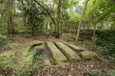 eski taş ocağı Khmer, şehir yasak Kruat, Buriram şehir Isan kuzeydoğu Tayland Buri Ram eyaletinin güneyinde. Tayland, Buriram, Kasım, 2017.