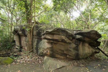 eski taş ocağı Khmer, şehir yasak Kruat, Buriram şehir Isan kuzeydoğu Tayland Buri Ram eyaletinin güneyinde. Tayland, Buriram, Kasım, 2017.