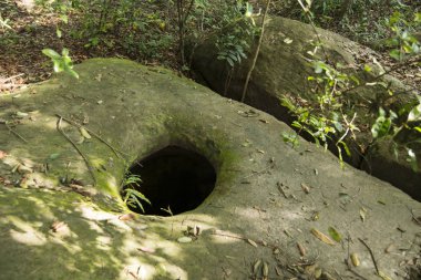 eski taş ocağı Khmer, şehir yasak Kruat, Buriram şehir Isan kuzeydoğu Tayland Buri Ram eyaletinin güneyinde. Tayland, Buriram, Kasım, 2017.
