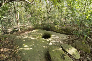 eski taş ocağı Khmer, şehir yasak Kruat, Buriram şehir Isan kuzeydoğu Tayland Buri Ram eyaletinin güneyinde. Tayland, Buriram, Kasım, 2017.