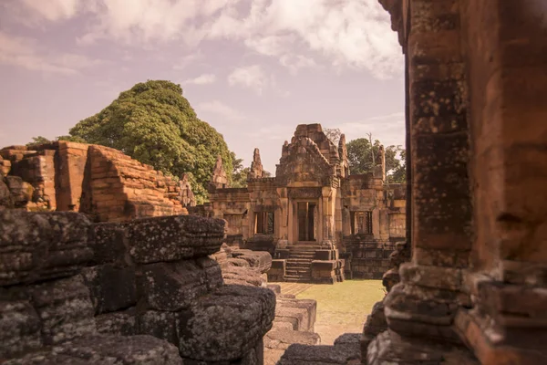 Las Ruinas Del Templo Khmer Prasat Muang Tam Provincia Buri — Foto de Stock