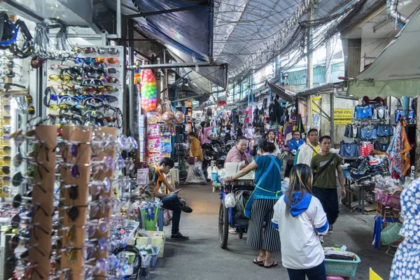 Nattmarknaden Och Gränsmarknaden Framför Den Thailändska Gränsen Staden Mae Sai — Stockfoto