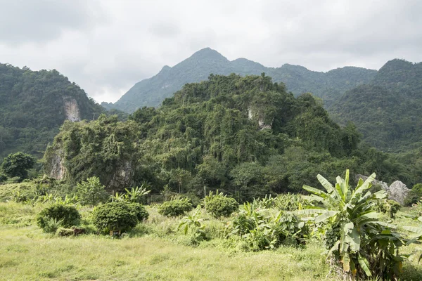 Krajobraz Przy Wejściu Jaskini Tham Luang Pobliżu Miasta Mae Sai — Zdjęcie stockowe