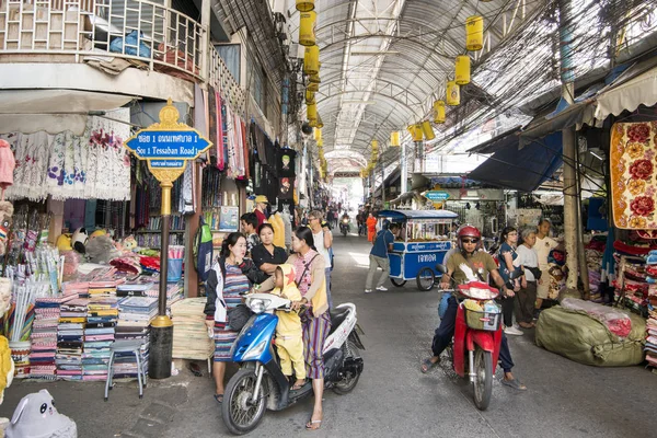 Nattmarknaden Och Gränsmarknaden Framför Den Thailändska Gränsen Staden Mae Sai — Stockfoto